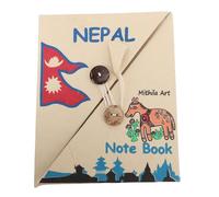 Tissting Cuaderno Hecho a Mano 40 Páginas 15x12 cm - Diario de Papel Artesanal Nepalí con Botones, para Escritura, Dibujo y Regalos