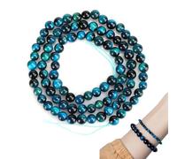 Tissting Cuentas de Ojo de Tigre, 48 Piezas de Piedras Preciosas Azules Naturales de 8mm para Pulseras, Collares y Pendientes, Regalo para Mujeres y Niñas