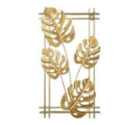 Tissting Decoración de la Pared de la Hoja de Metal, Modernas Esculturas de Pared Colgantes de oro con Marco para la Sala de Estar de Dormitorio. Decoración de la Oficina del Comedor (D)