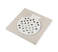 Tissting desagüe de Piso de Acero Inoxidable, 15 x 15 cm, desagüe de Piso de Gran Desplazamiento Recto y Caída con Colador, para Cocina, Baño, Jardín