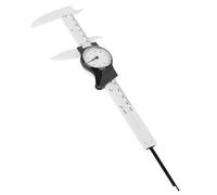Tissting Dial Caliper Vernier, Regla de calibre de dial de plástico de 150 mm Valor de lectura Herramienta de medición de techo de 0,1 mm (Blanco)
