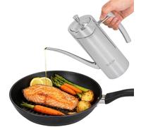 Tissting Dispensador de aceite, Botella vertedora de acero inoxidable con pico largo y tapón de silicona 500ml para cocina, almacenamiento doméstico y chefs caseros