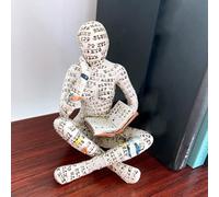 Tissting Escultura de Resina, Figura Minimalista Mujer Leyendo para Estantería Escritorio, Decoración Colección Arte Inspiración Lectura, Diseño Único para Hogar Oficina