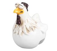 Tissting Estatuilla Gallina Divertida Resina Decoración Jardín 13x14cm/5.1x5.5in - Figura Animal Patio Granja Temática Decorativa Exterior E Interior