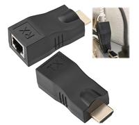 Tissting Extensor HDMI a RJ45, Convertidor Repetidor Transmisor y Receptor sobre Ethernet LAN Cat 5e Cat6, Soporte 3D 1080p HDMI1.4, Fácil de Usar para Monitores, Proyectores, Televisores