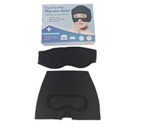 Tissting Gel Pack Compresion Frío Calor Cabeza, con Abertura Ojos y Almohadilla para Ojos, Cuadro de Gel Sólido Reutilizable, Material Poliuretano, Talla Unica para Uso en el Hogar (Negra)