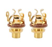 Tissting Guitar Output Jack 1/4 Inch 6.35mm 4 Contacts - Mono Jack De Conector Para Guitarra Reduce Ruido Mejora Apariencia Incluye 2 Piezas (Oro)