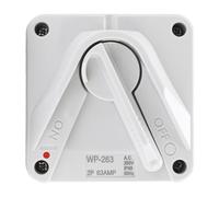 Tissting Interruptor de Aislamiento Motor 63A 2P IP65 - Interruptor de seguridad para motor, caja estanca para generador, barco y soldadura, uso interior y exterior