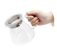 Tissting Jarra de Vidrio para Café, Servidor de café de vidrio con tapa, Café Jarra para Fabricación de Cerveza Manual Café Pava con Man go Aislante del Calor para Cafetería Restaurante(300ml)