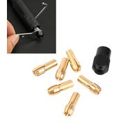 Tissting Juego de 6 Pinzas de Mandril M8x0.75, Casquillos de Sujeción de Latón y Acero 1mm-3.2mm para Herramienta Rotativa, Portabrocas Compatible con Taladros y Grabadores