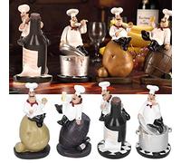 Tissting Juego de Figuritas de Estatua de Chef Modelo, Adorno de Figurita de Chef Decorativa decoración de Modelo de Cocina Regalo Coleccionable para Mostrador Bistro Restaurante Café