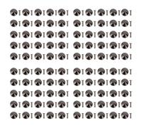 Tissting Kit 100 Piezas Remaches Cuero Hierro 18mm Antioxido Para DIY - Tachuelas Set Para Pulseras Gorros Cinturones Zapatos Chaquetas Reparación Decoración (Plata Negro)