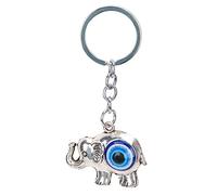 Tissting Llavero Elefante con Ojo Turco Aleación y Vidrio Coloreado, Colgante para Bolso de Mujer Decoración Interior del Coche Accesorio Protector Amuleto de Buena Suerte para