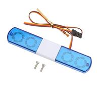 Tissting Luz policía LED para coches RC, 4 modos de destello intermitente, diseño simulado, material plástico y LED, funciona con receptor, compatible con modelos 1/8 y 1/10 (Blue)