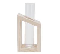 Tissting Maceta hidropónica de Vidrio montada en la Pared de la estación de propagación con Soportes de Soporte de Estante de Madera Decoración de Plantas de Flores