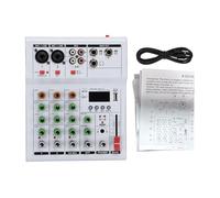 Tissting Mesa De Mezclas 4 Canales Con Alimentacion Phantom Y USB - Interfaz De Sonido Para Grabacion En Casa, Karaoke Y Transmisiones En Vivo, Incluye Cable Y Manual (White)