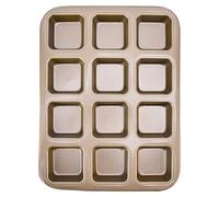 Tissting Mini Loaf Baking Pans, Sartenes para Brownies de Acero al Carbono Antiadherentes 12 Cavidad Molde para Muffins y Cupcakes, Perfecto para Hornear Panes y Postres, Idea de R (Molde para