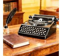 Tissting Modelo de máquina de escribir vintage, modelo antiguo de máquina de escribir, accesorios manuales portátiles, decoración de modelo para la oficina en casa