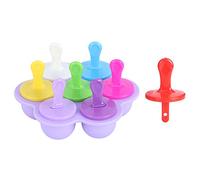 Tissting Molde De Silicone Para Helados Reutilizable - 7 Cavidades, 16x16x3.6cm/6.3x6.3x1.4in, Fácil Desmoldado Y Sin BPA Para Postres Saludables En Casa Con Frutas Frescas Y Yogur (Púrpura)