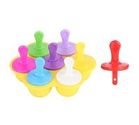 Tissting Molde De Silicone Para Helados Reutilizable - 7 Cavidades, 16x16x3.6cm/6.3x6.3x1.4in, Fácil Desmoldado Y Sin BPA Para Postres Saludables En Casa Con Frutas Frescas Y Yogur (Amarilla)
