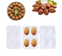 Tissting Molde Para Hacer Kibbeh 4 Rejillas - Herramienta De Prensa Manual Para Albóndigas Y Pan De Carne, Fácil De Usar Y Limpiar, Ideal Para Cocinar Rápido Y Saludable En Casa