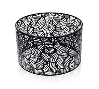 Tissting Pantalla Lámpara, E27 E14 Pantalla Redonda de Mesa para Portalámparas 25 x 16 cm Hierro Hueco Pantalla para Aplique Lámpara Estilo Nórdico Pantalla Cilíndrica para Lámpara de Techo Negro