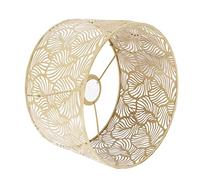 Tissting Pantalla Lampara, Pantalla Redonda de Mesa para Portalámparas E27 E14, 25 x 16 cm Hierro Hueco Pantalla para Aplique Lámpara Estilo Nórdico Pantalla Cilíndrica para Lámpara de Techo Oro