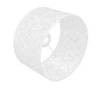 Tissting Pantalla Lampara, Pantalla Redonda de Mesa para Portalámparas E27 E14, 25 x 16 cm Hierro Hueco Pantalla para Aplique Lámpara Estilo Nórdico Pantalla Cilíndrica para Lámpara de Techo Blanco