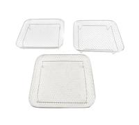 Tissting Parrilla Para Freidora 3 Niveles Acero Inoxidable SUS304 - Accesorio Multiusos Para Cocina Familiar Y Reuniones, 28x28x8cm/11x11x3in