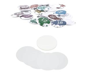 Tissting Película Protectora de Insignias, Láminas Transparentes de PVC Durable para Botones Redondos de 32MM, Pack de 100 Unidades para Colección Nevera y Proyectos Bricolaje