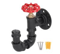 Tissting Perchero de Tubo Industrial Rojo para Volante de Mano Resistente, Soporte para Toallas, Colgador para Sombrero, Soporte Montado En La Pared con Accesorios para el Hogar(B Style)