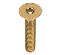 Tissting Perno de Vástago de Bicicleta, Perno de Tapa de Auriculares M6x30mm, Perno de Fijación de Tornillo de Perno de Vástago de Bicicleta Universal, Perno de Tapa de Auriculares de Aleación(Oro)
