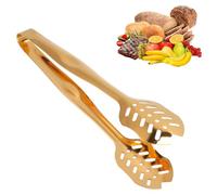 Tissting Pinzas de Cocina, 25 x 4.5 cm Pinzas para Pan Pinzas de Acero Inoxidable, Pinza Servir Comida, Pinza Hielo Pinzass Servir para Coger Pan Carne Tostadas Jamón Postre Hamburguesas (Oro)