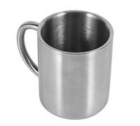 Tissting Portable Stainless Steel Double Wall Mug, Student Travel Camping Cup with Comfortable Grip Handle, for Hot Coffee Tea Milk Drinking Outdoor Activities Rinsing Mouth