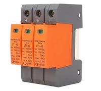 Tissting Protector contra Sobretensiones DC 3P 20kA-40kA - para fotovoltaico, Montaje en Carril DIN de 35mm con indicador de Estado Verde Rojo