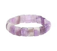 Tissting Pulsera de Amatista, Brazalete Elástico de Piedra Natural con Colores Mezclados para Yoga, Parejas, Mujeres y Hombres