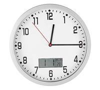 Tissting Reloj de Pared Moderno Multifuncional, Reloj de Decoración para Hogar y Oficina con Pantalla LCD de Fecha y Temperatura, Diseño Sencillo y Silencioso para Salón, Dormitori