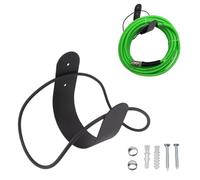 Tissting Soporte Manguera Jardin, Acero Inoxidable Soporte de Almacenamiento para Manguera de Jardín Pared Negro, Capacidad para Manguera de 30m Capacidad de Carga 5 KG 21,5 x 13,5 x 4.5 cm