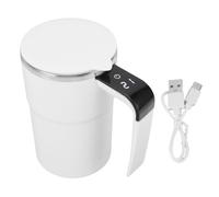 Tissting Taza Automática De Mezclado 13oz/380ml Blanca - Taza De Café Con Agitación Magnética Recargable USB, Medición De Temperatura, Ideal Para Regalo Y Uso Diario