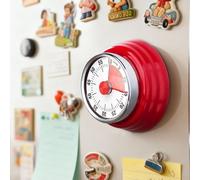Tissting Temporizador de Cocina Magnético 60 Minutos, Cronómetro Mecánico Visual con Alarma 72dB de Acero Inoxidable y ABS, Reloj Temporizador Multiusos para Hogar, Oficina, Gimnasio y Yoga