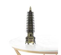 Tissting Torre de Metal Estatua Estilo Chino Torre WenChang Modelo Aleación Fengshui Torre Estatua Verde Bronce Paz Que Representa El Estilo Retro Adornos de Escritorio para La Oficina En Casa