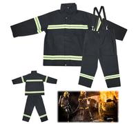 Tissting Traje Ignífugo, Chaqueta y Pantalón Resistente al Calor con Bandas Reflectantes Ajuste Anatómico Tallas M-XXL de Algodón para Bomberos Soldadura Entornos Extremos