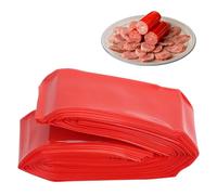 Tissting Tripas para Salchichas 20m x 45mm Caja de Salchichas de Plástico No Comestible Máquina para Hacer Perritos Calientes Resistente a Altas Temperaturas para Salchichas Caseras Sabrosas