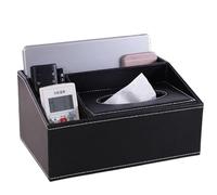 Tissue Box Cover, Funda de piel sintética for caja de pañuelos, soporte decorativo multifunción for caja de pañuelos con control remoto, soporte rectangular for servilletas, dispensador de papel, orga