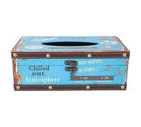 Tissue Box Cover, Funda for caja de pañuelos rectangular, dispensador de servilletas decorativo vintage, porta servilletas retro impermeable en estilo antiguo for baño y sala de estar