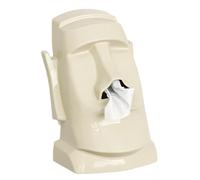 Tissue Box Holder - Creative Statue Napkin Dispenser with Glasses and Headphone Stand, Modern Decorative Storage for Living Room Study Studio Bathroom, Artístico Gray Resin Style