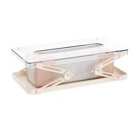 Tissue Cover Box - Adjustable Napkin Organizer, Multipurpose Tissue Dispenser Case with Spring Mechanism | Napkin Holder for Bathrooms, Kitchens, Dining Rooms, TV Stands, Nightstands, Dressers, Living