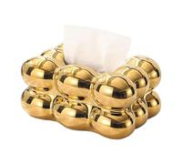 Tissue Holder Case - 19.5x15x10cm Ceramic Cotton Candy Style Storage Box, Square Decorative Dispenser Organizer, Modern Home Decor Accessory | Desk Car Travel Living Room Office Table Counter Kitchen