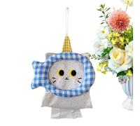 Tissue Holders Decorative - Cute Cartoon Cat Hangable Napkin Box, Canvas Cartoon Storage Organizer, Portable Lightweight Tissue Dispenser Case | Funny Cat Hanging Tissues Box Holder,for Home, Car
