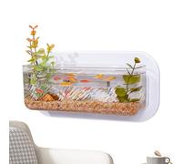 Tistana De Pescado De Pared, Flower Pot Tank De Pescado, Tazón Compacto De Acuario, Diseño De Pared Que Ahorra Espacio, Transparente, 25x7x9.5 Cm para Apartamentos, Dormitorios, Cocinas, Dormitorios